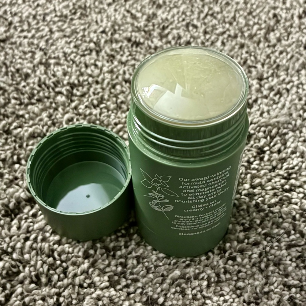 Deodorant - Aluminum free, charcoal, in Basil Mint scent, natural, cruelty free
